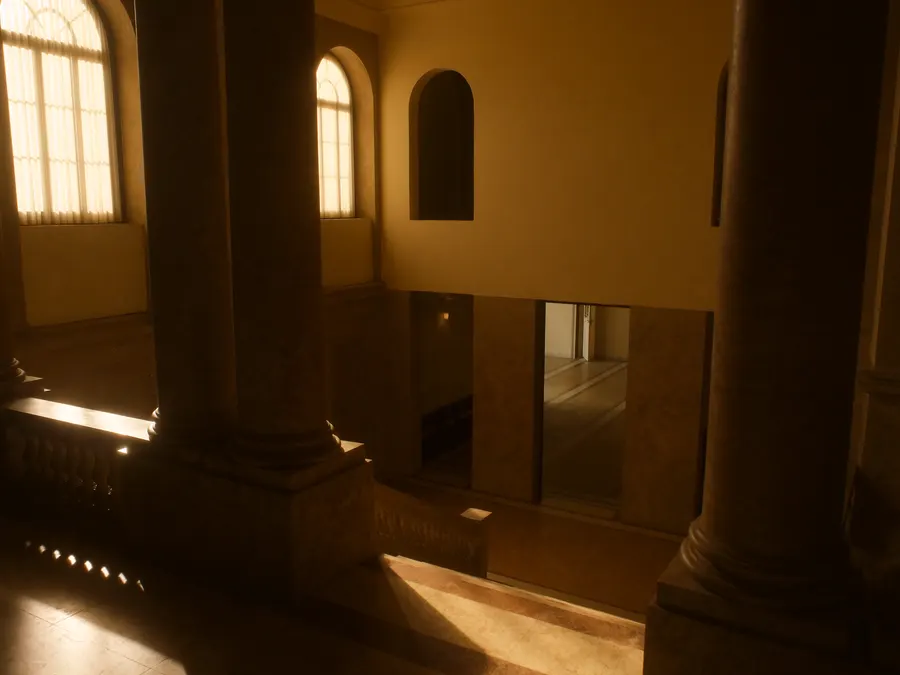 Colonnes d'un palais de justice, illustration du pôle droit civil et contentieux